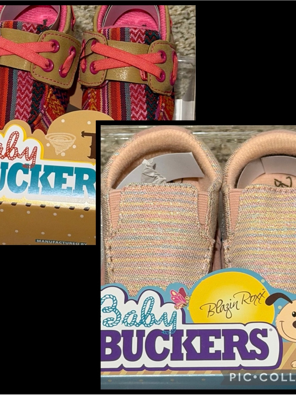 Blazin Roxx Pink & Multicolor Baby Buckers Slip-Ons